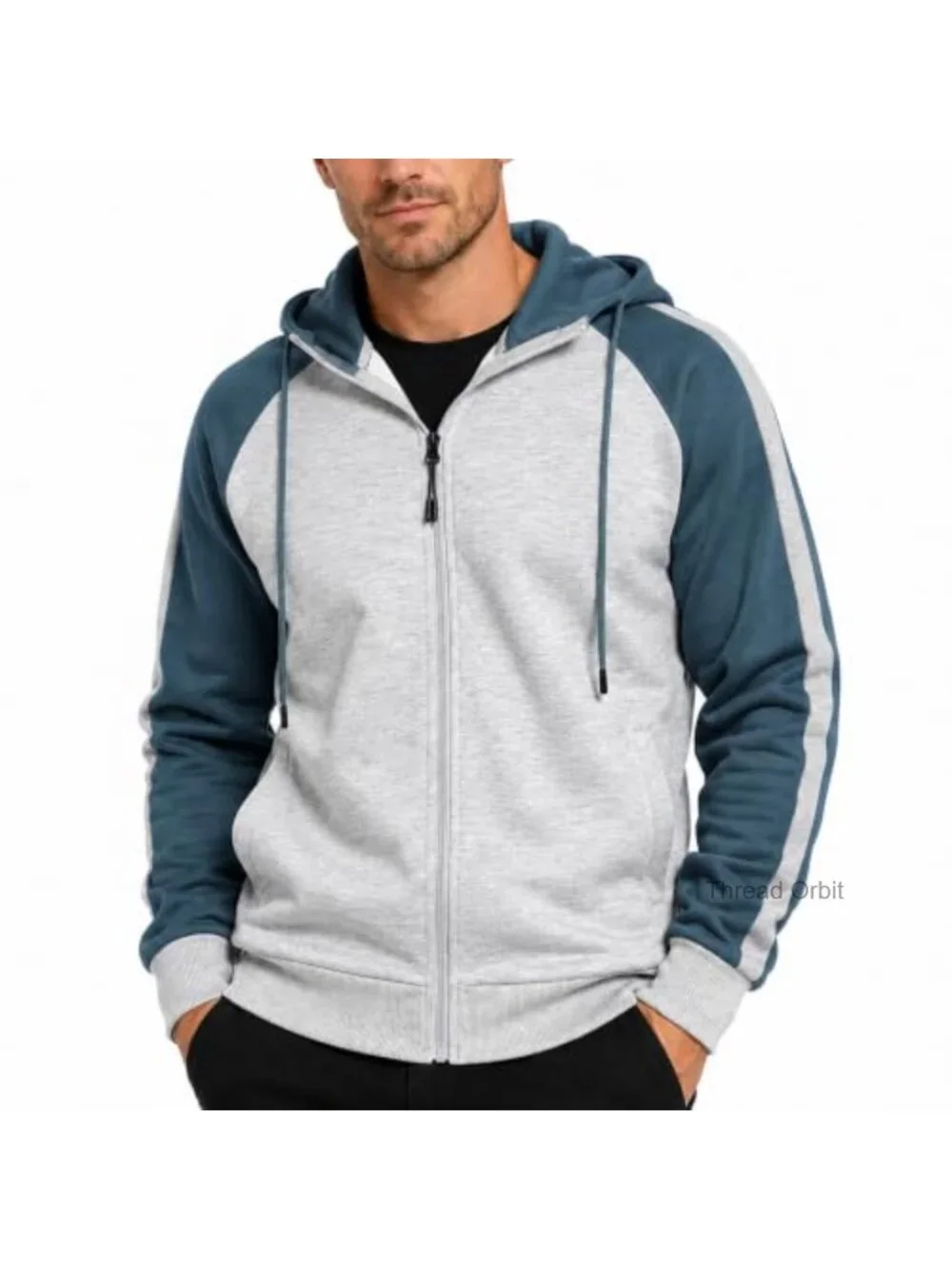 Zip Up Hoodie Men's Long Sleeve Drawstring Casual Hooded Sweatshirt with Pockets
